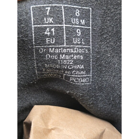 Doc Dr. Martens Zavala Boots Size Mens 8 Women 9 Black Leather Combat Boot - Picture 8 of 15